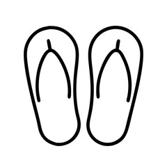 Outline flip flops vector icon summer footwear beach sandals thongs casual shoes simple design isolated clip art