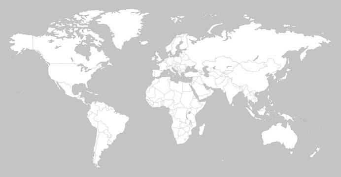 White World Map Minimalist Vector Illustration.eps