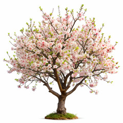Obraz premium Flowering Almond on white background
