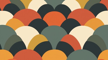 Retro styled geometrical pattern, circles in muted earth tones aesthetic