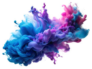 blue and purple smoke explotion