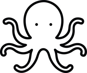octopus outline vector illustration. Sea Life and Ocean animal vector icon