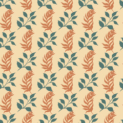 Branch Leaves Seamless Vector Pattern Design