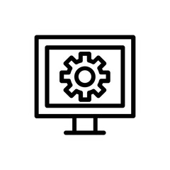 Minimalist Technology Icons Featuring Screens, Batteries, and Peripheral Devices