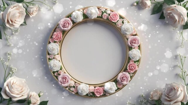 frame with roses