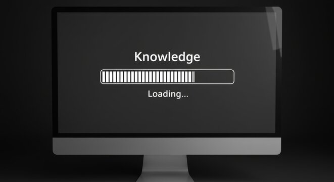 Digital era concept depicting loading bar for knowledge acquisition process