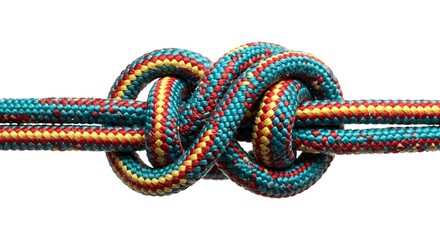 Colorful Double Fisherman's Knot: Close-up Product Shot AI Generated
