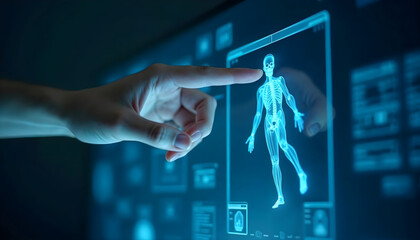 Analyzing Skeleton on Digital Touchscreen Interface with Finger Pointing at Anatomy