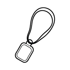 Fototapeta premium Silver metal blank id tag chain keyring isolated