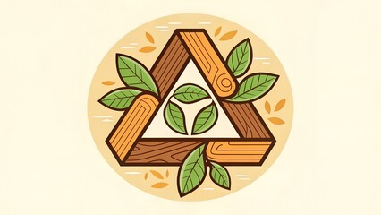 Stylized graphic illustration featuring a triangular symbol, reminiscent of the recycling logo,