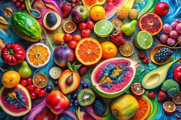 Abstract Fruit Still Life Art