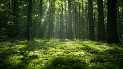 Obraz premium Sunlight Forest Floor Moss