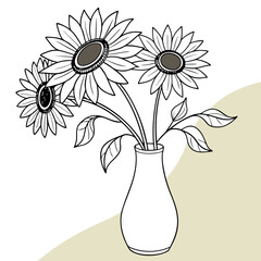 sunflower in a vase