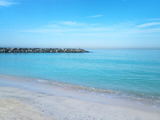 Sea view United Arab Emirates. Sharjah beach.
