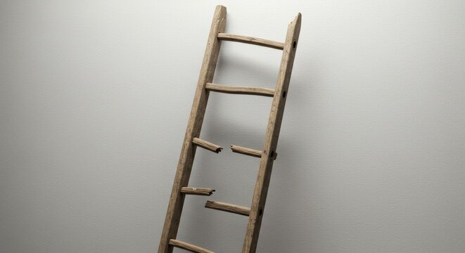 Symbolic representation of broken ladder signifying disparity in opportunity