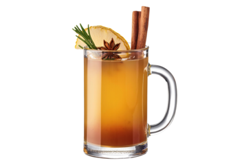 hot toddy with cinnamon and orange slice