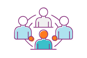 Teamwork Concept Illustration Showing Collaboration And Communication Between Diverse Individuals