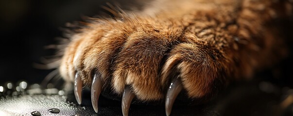 Cat paw showing sharp claws resting on surface