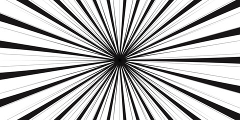 Abstract background with Classic vintage sun rays pattern. Black swirling pattern background with Vortex Ray stripes Funky ray elements, circle motifs, reminiscent of circus themes © ATIA