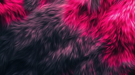 Fototapeta premium Cinematic Cyberpunk Wolf Texture: Gray & Neon Pink Fur. Hyper-detailed seamless repeating pattern background.