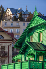 Budynki w centrum Krynicy.