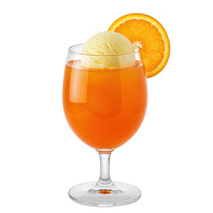 Iced Orange Delight with a Scoop of Vanilla Ice Cream.