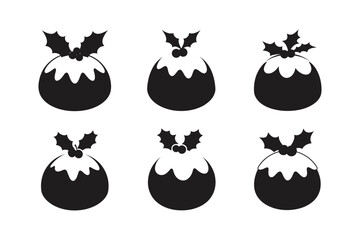 christmas pudding vector art silhouette