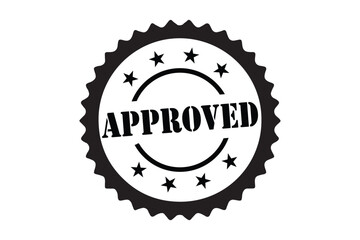 Approved Stamp Seal Vector Icon Round Black and White Approval Badge