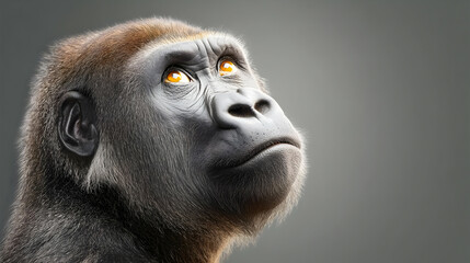 Obraz premium Intense Portrait of a Powerful Gorilla with Striking Expression
