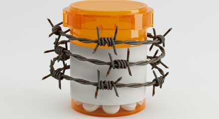 Conceptual portrayal of restricted access to medication and dangerous consequences