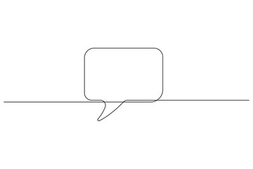Minimalist One Line Speech Bubble Square Shape Vector Illustration