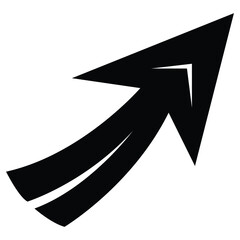 Abstract Curved Arrows Vector Art Illustration, Arrows set icon in black color, arrow vector design, Vector illustration,