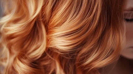 Fototapeta premium Woman with long red hair showing healthy haircare
