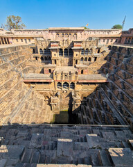 Chand Baori stepwell, one of the deepest, largest and oldest, all 30 meters and 13 stories into the ground, from 8th century.