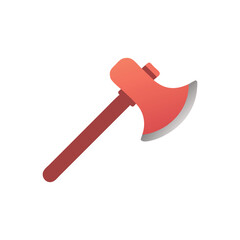 Vector illustration of a red axe on white background