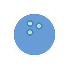 Blue bowling ball icon symbol for leisure sports