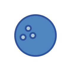 Blue Bowling Ball Illustration With Three Finger Holes
