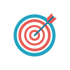Target with Arrow Icon Illustrating Goals, Focus, Accuracy