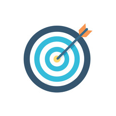 Target with Arrow Hitting Bullseye - Goal Achievement