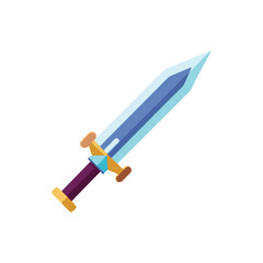 Cartoon Sword Clipart, Game Asset, Vector Illustration