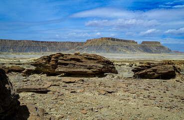 Skyline View overlook of the Blue Valley near Factory Butte, Utah