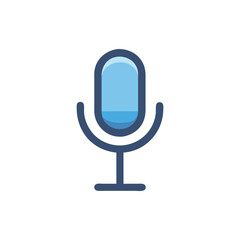 Blue Microphone Icon: Podcast, Audio, Recording, Voice, Studio