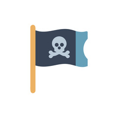 Pirate flag with skull and crossbones illustration vector