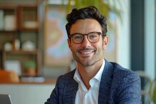 Diverse couple consults financial advisor for investment strategies at a modern workspace with positive market insights