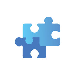 Fototapeta premium Connected Blue Puzzle Pieces: Solution, Strategy, and Teamwork Concept
