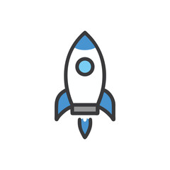 Simple Rocket Ship Icon, Startup, Space Exploration Theme