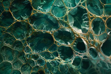Intricate network of veins on a green leaf surface showcases nature's beauty and detail in macro perspective