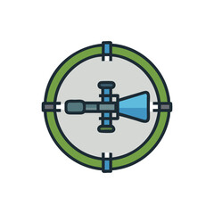 Bazooka Target Icon: Military Weapons and Defense Illustration