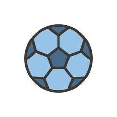 Fototapeta premium Blue Soccer Ball Isolated Icon Illustration Vector Design