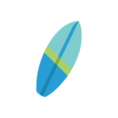Colorful Cartoon Surfboard Illustration Vector, Blue and Green